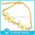 2015 Online Shop Fashion Two Butterflies Stainless Steel 18K Gold Charms Cuff Crystals Bracelet